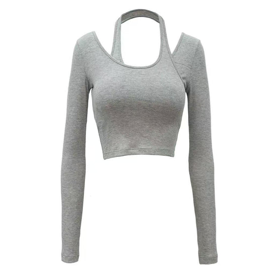 The Twist Top – Long Sleeve Halter Crop