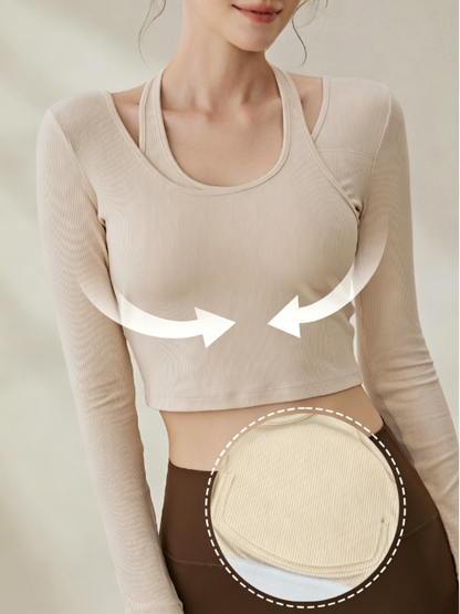 The Twist Top – Long Sleeve Halter Crop