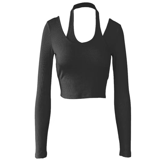The Twist Top – Long Sleeve Halter Crop