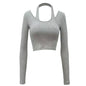 The Twist Top – Long Sleeve Halter Crop