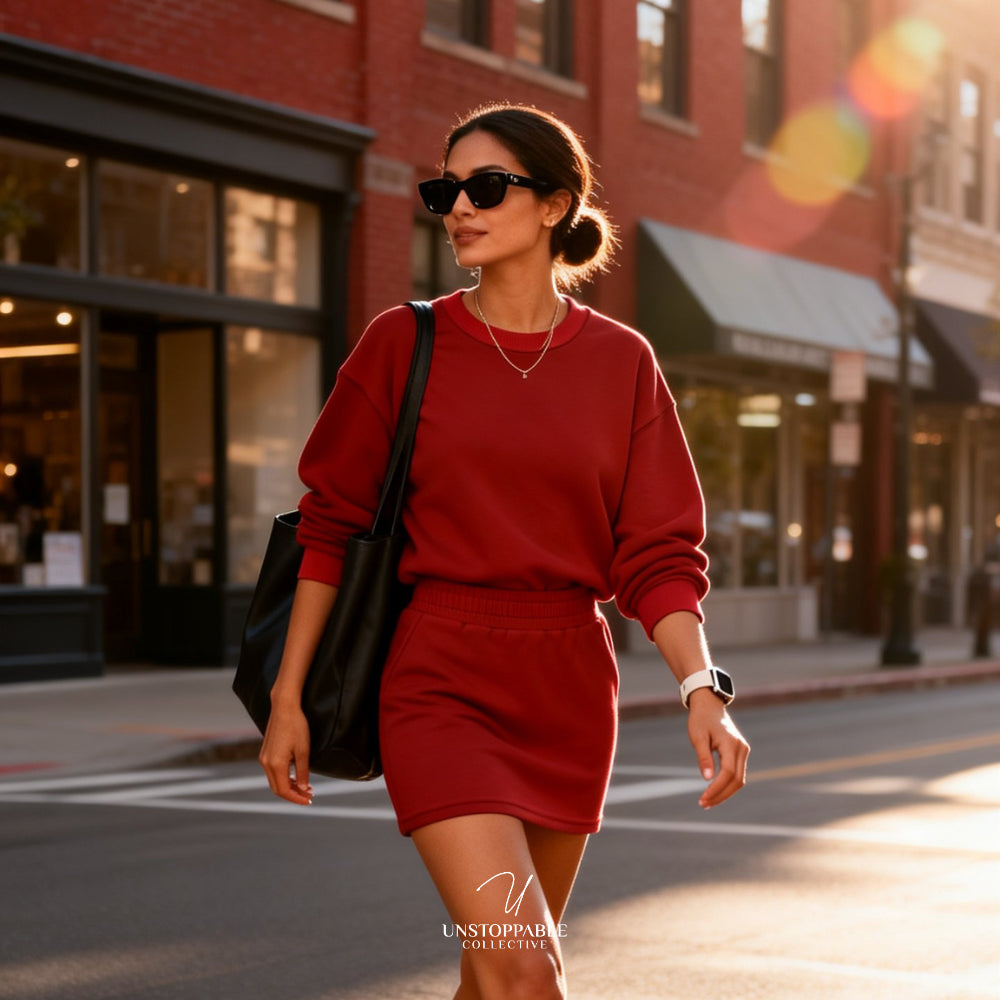 Core Relaxed Ladies Set – Women’s Sweatshirt & Skort